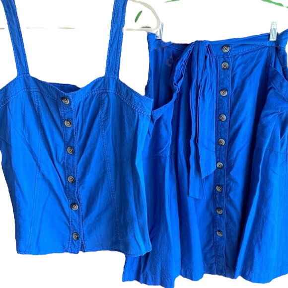 Anthro MAEVE blue Berea top & Riviera skirt set - Picture 5 of 9